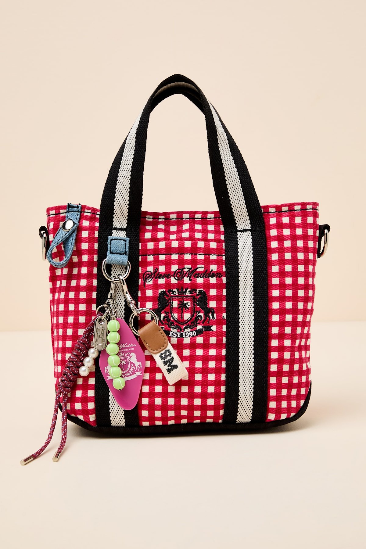 College Red Gingham Mini Tote Bag